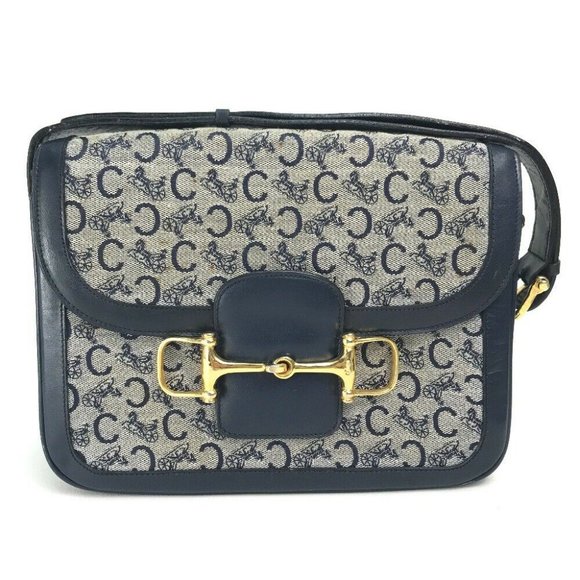 Authentic CELINE Old CELINE C carriage Monogram vintage Shoulder Cross body Bag - Picture 1 of 8